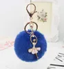 Little Angel Car KeyChain Rhinestone Поддельные меховые Женщины Брелок Автомобильная сумка Ключ Кольцо Ювелирных Изделий Подарок GC765