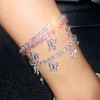 Pulseras con dijes GLAMing linda pulsera de mariposa de oro para mujer joyería de moda entera cadena de tobillo de diamantes de imitación colgante 14784251