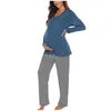 التمريض منامة مجموعة الشتاء شيلي للنساء الحوامل تغذية قمم السراويل النوم بيجامة الأمومة الحمل ملابس زائد الحجم LJ201114