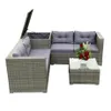 4 шт патио секционные плетеные ротанга открытый мебель диван с коробкой для хранения серых американских акций A04 A57