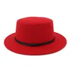 Jazz Formeller Hut Panama Kappe Männer Frauen Flacher Filz Fedora Hüte Winter breite Krempe Kappen Frau Trilby Chapeau Dame Kopfbedeckung Mode-Accessoires NEU