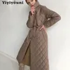 Yiyiyoununi Casual Solide Long Coton-Rembourde Coussinet Femmes Sas Sapin Sashes Parkas Femmes Vestes à manches longues Hiver Femmes 201201