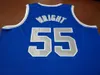 Vintage 21ss Rare MS STATE College JERSEY # 55 LORENZEN WRIGHT Cuello redondo Bordado completo Tamaño S-4XL o personalizado cualquier nombre o número de camiseta