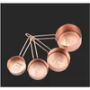 High Quality Copper Stainless Steel Measuring Cups 4 Pieces/Lot Kitchen Tools Making Cakes And Baking Gauges Measuring Tools Wx9-32 St6Ht