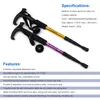 Anti Shock Trekking Pole Ultralight Walking Sticks Justerbara vandringskanaler Teleskopisk krycka 4 Sektion Camping Tools 220301