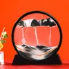 Novità Articoli 7inch Hourglass 3D Art Painting Moving Sand Art Picture Round Vetro Sandscape In Motion Display Frageing Frage Home Decor
