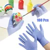 Children's Mittens 100 Pcs Kids Disposable Nitrile Rubber Gloves Crafting Painting Household Cooking Cleaning Universal For 4-12 Years Old X