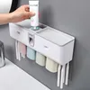 ONEUP Porta spazzolino Distributore di dentifricio Dentifricio automatico Spremitura Accessori per la conservazione del bagno domestico a parete LJ201204