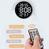 Simple Design Living Room LED Round Wall Clock Digital Display Temperature and Humidity Date Display Alarm Clock Home Bedroom De H1230