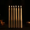 30 pièces 11 pouces LED à piles scintillantes sans flamme ivoire bougie conique lampe bâton mariage maison table décor 28 cmAmber Y204496585