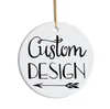 Sublimation christmas tile pendant hanging decoration 3 inch round coating christmas indoor home decoration for diy lovers SN2009