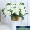 Silke konstgjorda blommor peony vit brud holding bukett tillbehör champagne rosor falska blommor bröllop hem dekoration bord