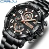 Hot Seller Crrju Mens Watch 47mm Casual Business Fashion Personality Watches Student Simple Calendar