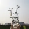 Transparent tjock böjd halsglas Bongs rökning rör Fab ägg Recycler glasolja DAB Rigger Percolator Vattenrör Kvinnlig ledning med 14 mm klara skål tillbehör