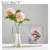 Cadre photo en fil géométrique pour cadre photo en laiton mat décoratif de bureau avec un beau vase en céramique à fleurs 201211