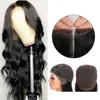 Kroppsvåg Peruvian Remy Glueless Lace Front Wig 150% Obehandlat Human Hair Vågiga Naturliga Paryker För Black Women Perruques de Cheveux FuneS