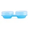 Caixa de vidros invisíveis vazios caixas de lentes caixa caixa dupla lente recipiente eyewear plástico caixa duplex 6 cores