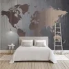Personalizado alguma tamanho 3D Mapa de mundo abstrato Murais Wallpaper Retro Grande Mural lona impermeável Pintura Papers Home Decor