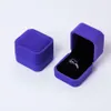 Velvet Jewelry Gift Boxes Square Design Rings Display Show Case Weddings Party Couple Jewelry Packaging Box For Ring Earrings 55*50*45MM C0120