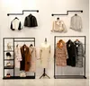 Järnkläder Store Display Rack Klädställ Golvtyp Modern Kvinnors Bag Shop Shelf Show Shelfs