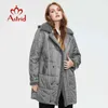 Astrid Winter Jacket Mulheres Collar Fur Collar Faux Fur Tops Moda Plus Size Parkas Casaco Mulher Windproof Parka Com Capuz At-10057 211221
