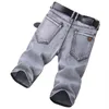 Мужские джинсы 2022 летние высококачественные хлопчатобумажные растягивающие прямые легкие джинсовые шорты модный дымчатый серый тонкие обрезанные брюки, 032