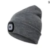 Wholesale Unisex Led Beanie шляпа со светом, USB аккумуляторная зимняя вязаная освещенная фара фар шапка фар, рождественский подарок для мужчин папа его и женщины