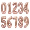 Вечеринка с днем ​​рождения номера воздушных шаров 40 дюймов алюминиевая фольга розовое золото серебряная цифра рисунков шар ребенка взрослый свадебный декор поставляет материалы Mylar Balloons