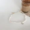 Collana girocollo con catena di perle barocche da donna Collane con ciondolo in pietra di luna con orbita di strass per accessori per gioielli vintage di moda per feste regalo