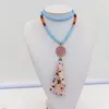 Western fashion handmade necklace yound pearl tassel pendant wafey long sweater chain
