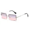 19 Colors Updated Frameless Trimmed Square Sunglasses For Women And Men Fashion Small Sun Glasses Metal Temples Wholesale