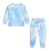 Bahar Güz Bebek Çocuk Giyim İki Adet Batik Sporting Çocuklar Dış T gömlek + pantolon çocuklar Giyim setleri Setleri