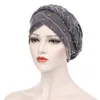 Beanie/Skull Caps muslimska kvinnor Velvet Head Wrap Cover Turban Hat Headscarf Islamic Long Braid Hair Loss Cancer Chemo Cap Beanie Solid Color1