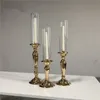 Decoration Gold Metal Candle Holder Wedding Candelabra Candlestick Top Cup Clear voor Event Party Wedding Seny819