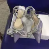 2022 lüks Tasarımcılar Sandaletler Elbise ayakkabısı Akşam Slingback Saten Fiyonk Pompalar 6cm 9cm yüksek topuklu ayakkabılar Sivri burunlu Kristal Süslemeler rhinestone Elmas ayakkabı sandaletler