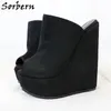 Sorbern 18Cm Wedges Slippers Summer High Heel Women Mules Open Toe Platform Shoes Big Size 13 Womens Heels Designer Custom Colors