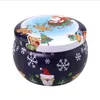 Söt Xmas Tinplate Box Santa Snowman Print Tea Boxes Candle Box Aromaterapy Candle Jar Xmas Gift Storage Box Chile Decorations LSK1694