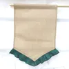 31 * 46cm Burlap Jardim Bandeiras DIY Jute Ruffle Guarda Linho Pendurar Bandeira Portátil Bandeira Em Branco Casa De Natal Casamento Decoração WVT0857