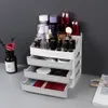 Plastic Makeup Organizer Cosmetic Storage Organizer Holder With Drawer Make Up Storage Box Container Desktop Sundry Storage Case LJ200812