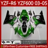 Fairings OEM per Yamaha YZF-R6 YZF R 6 600 cc YZF600 YZFR6 03 04 05 Body 95No.60 YZF R6 600CC 2003 2004 2005 Cowling YZF-600 03-05 Kit bodywork moto in metallo verde