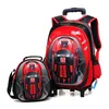 3d torby szkolne na kołach wózek wózek plecaki kołowe plecak dla dzieci szkolne plecaki do chłopca torby podróżne LJ201029