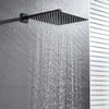 Black Bathtub Shower Rain Sprayer 304 Stainless Steel Square Shower Head High Pressure Bathroom Top Sprinkler 201105