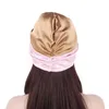 6 couleurs Bow Double soie élastique bain sommeil Satin Salon Bonnet pour nuit cheveux chapeau naturel cheveux bouclés pour les femmes tête Wrap Cap16576347