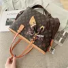 Whole ladies leathers shoulder bags elegant Joker contrast printed handbag sweet bow foreign style backpack large capacity cro2153