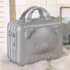 Nxy Cosmetic Bags Hot Selling Hand Case 14 Inchmakeup Beauty Bag Lockable Jewelry Box for Ladys Gift Pink 220302