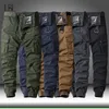 Männer lässige Baumwoll-Cargohosen Elastischer Outdoor-Wanderkönig Taktische Jogginghosen männliche Militär-Multipocket-Kampfhosen 220311 220311