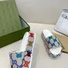 2023 Соответствующая цветовая тапочка Angelina логотип jacquard canvas platform Slides Sandals Специальная печать