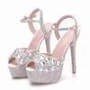 NXY Lady Sandales Zapatos De Tac￳n Superalto Con Diamantes Para Mujer, Tacones 14cm, Plataforma Abierta, Pulsera 4cm, Stilettos Coloridos 0126