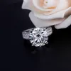 TransGems Big Gemstone Center 14mm 10ct cts Engagement Ring for Women Wedding Genuine 14K White Gold Ladies Ring Y200620
