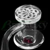 DHL!!! Beracky 20 mm OD abgeschrägter Rand Quarz Blender Banger mit Quarz Carving Spinner Cap2 Stück Rubinperlen 4590 Quarznägel für Glaswasserbongs Dab Rigs Rohre